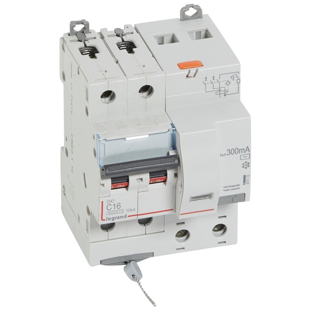 Disjoncteur différentiel Legrand DX3 2P C16 Type AC 300mA 4M 411172