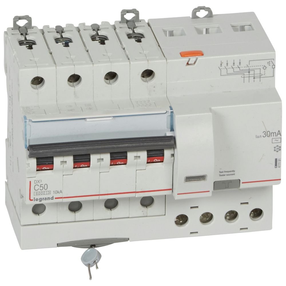 Disjoncteur différentiel Legrand DX3 4P C50 30mA Type AC