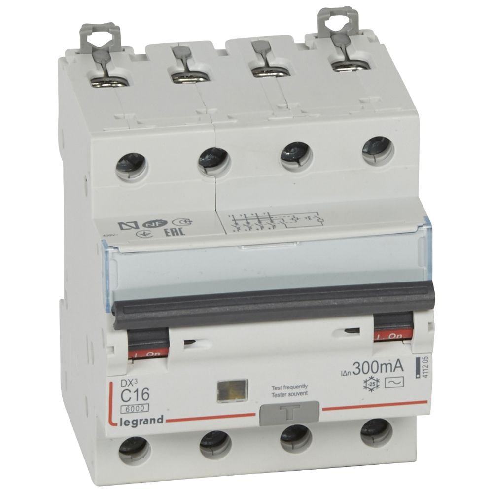 Disjoncteur différentiel Legrand DX3 4P C16 300mA Type AC