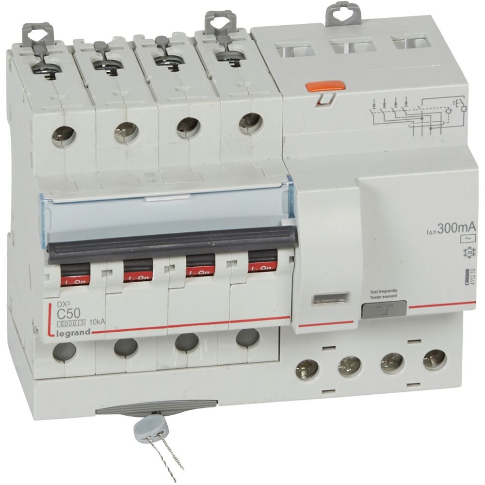 Disjoncteur différentiel Legrand DX3 4P C50 300mA Type AC
