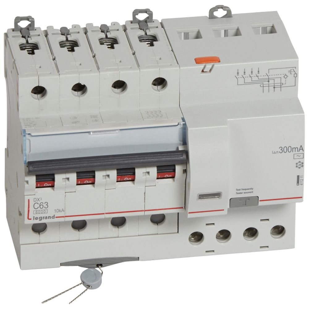 Disjoncteur différentiel Legrand DX3 4P C63 300mA Type AC