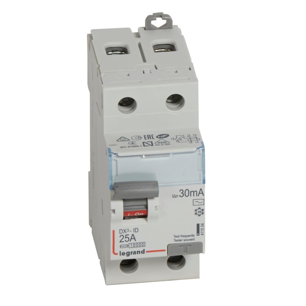 Interrupteur différentiel Legrand DX³-ID 2P 25A AC 30mA 411504