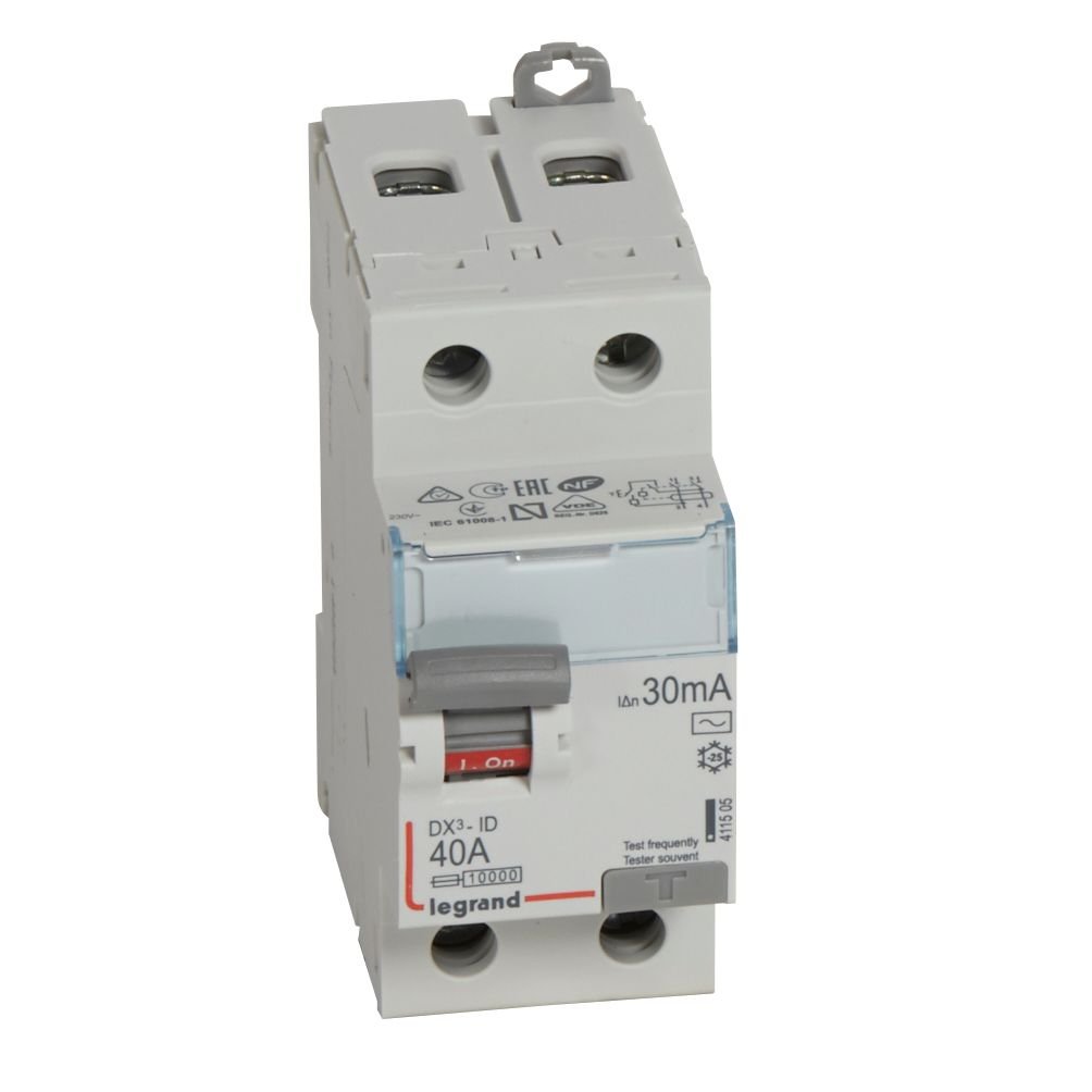 Interrupteur différentiel Legrand DX³-ID 2P 40A AC 30mA 411505