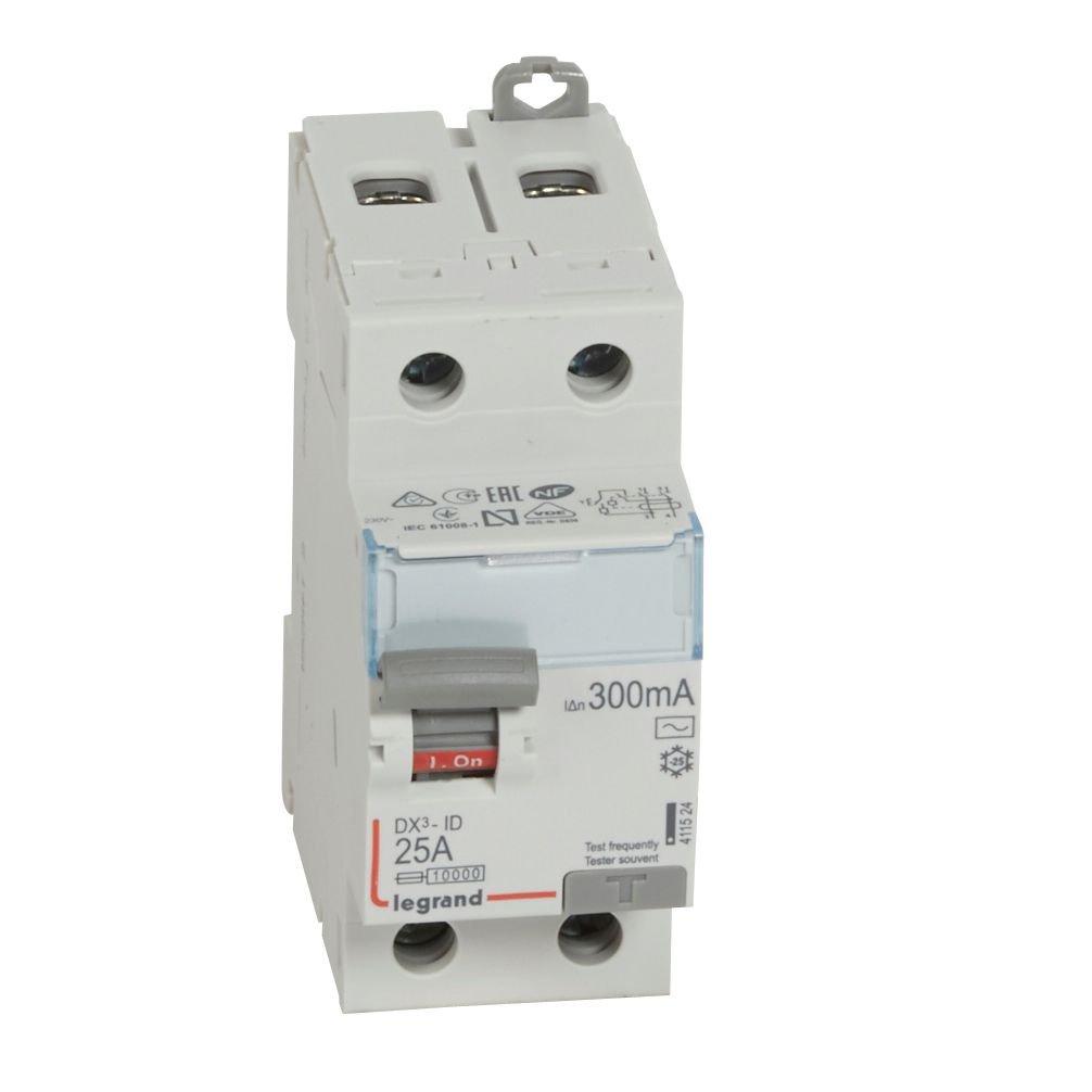Interrupteur différentiel Legrand DX³-ID 2P 25A AC 300mA 411524