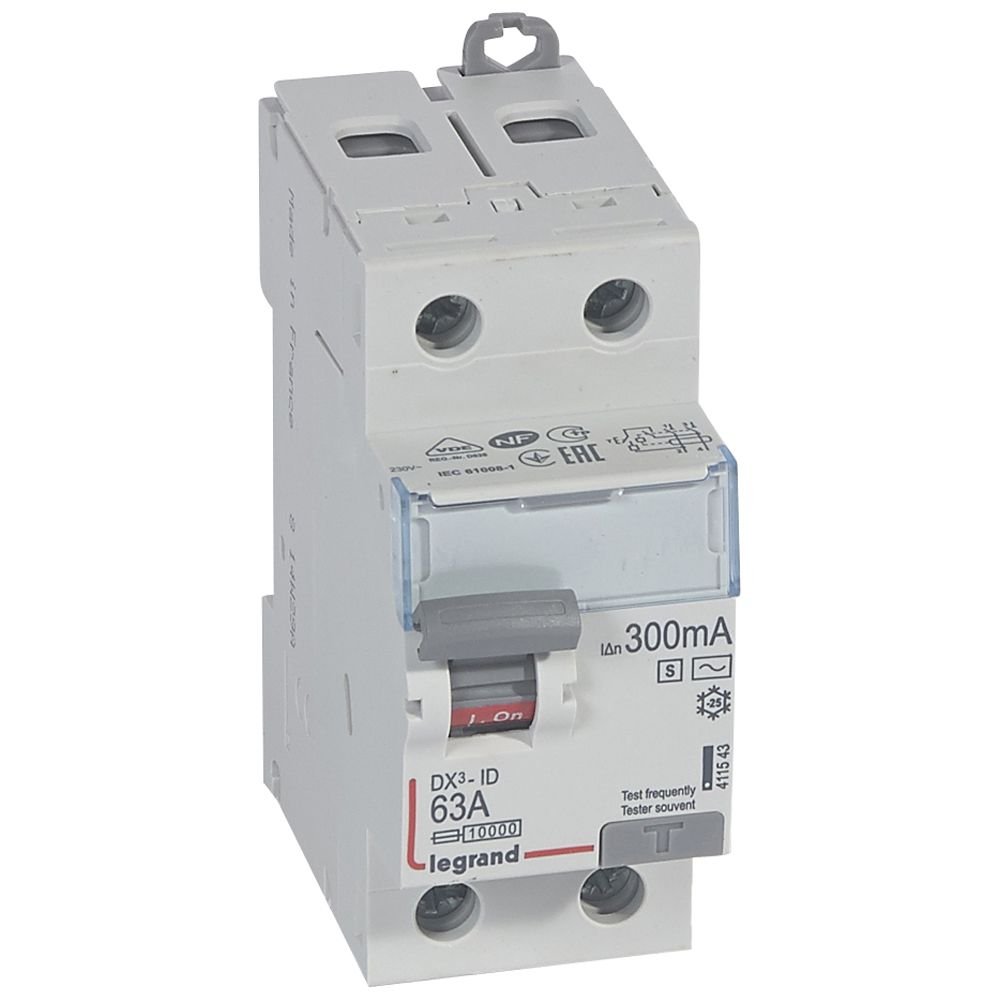Interrupteur différentiel Legrand DX³-ID 2P 63A AC-S 300mA 411543