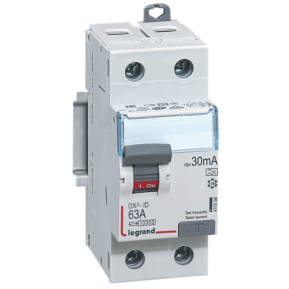 Interrupteur différentiel Legrand DX³-ID 2P 63A Type A 30mA 411556