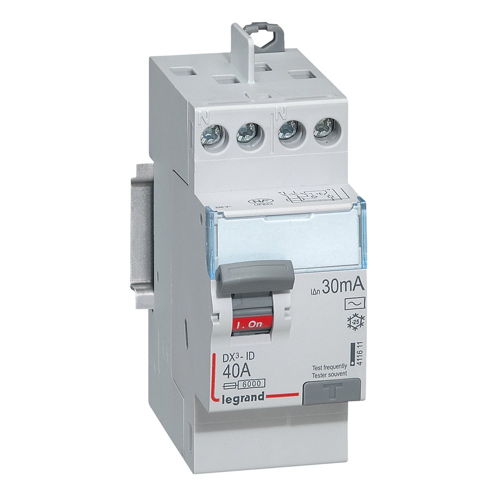 Interrupteur différentiel Legrand DX³-ID 2P 40A AC 30mA TG 411611