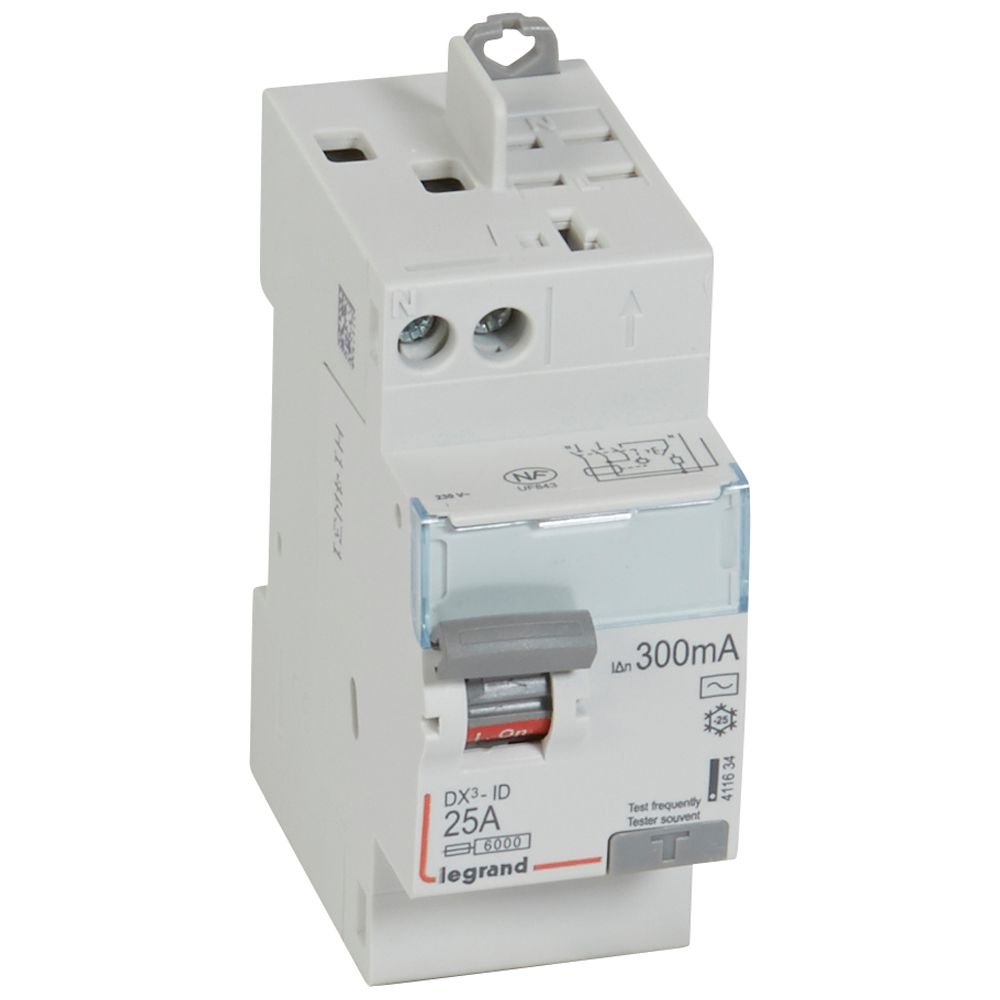 Interrupteur différentiel Legrand DX3-ID 2P 25A AC 300mA