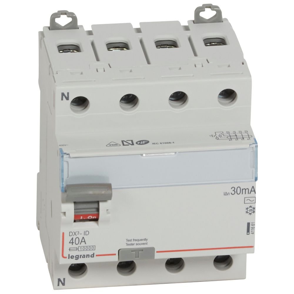Interrupteur différentiel Legrand DX3-ID 4P 40A AC 30mA