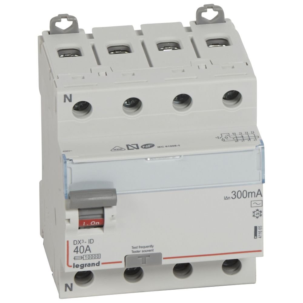 Interrupteur différentiel Legrand DX3-ID 4P 40A AC 300mA