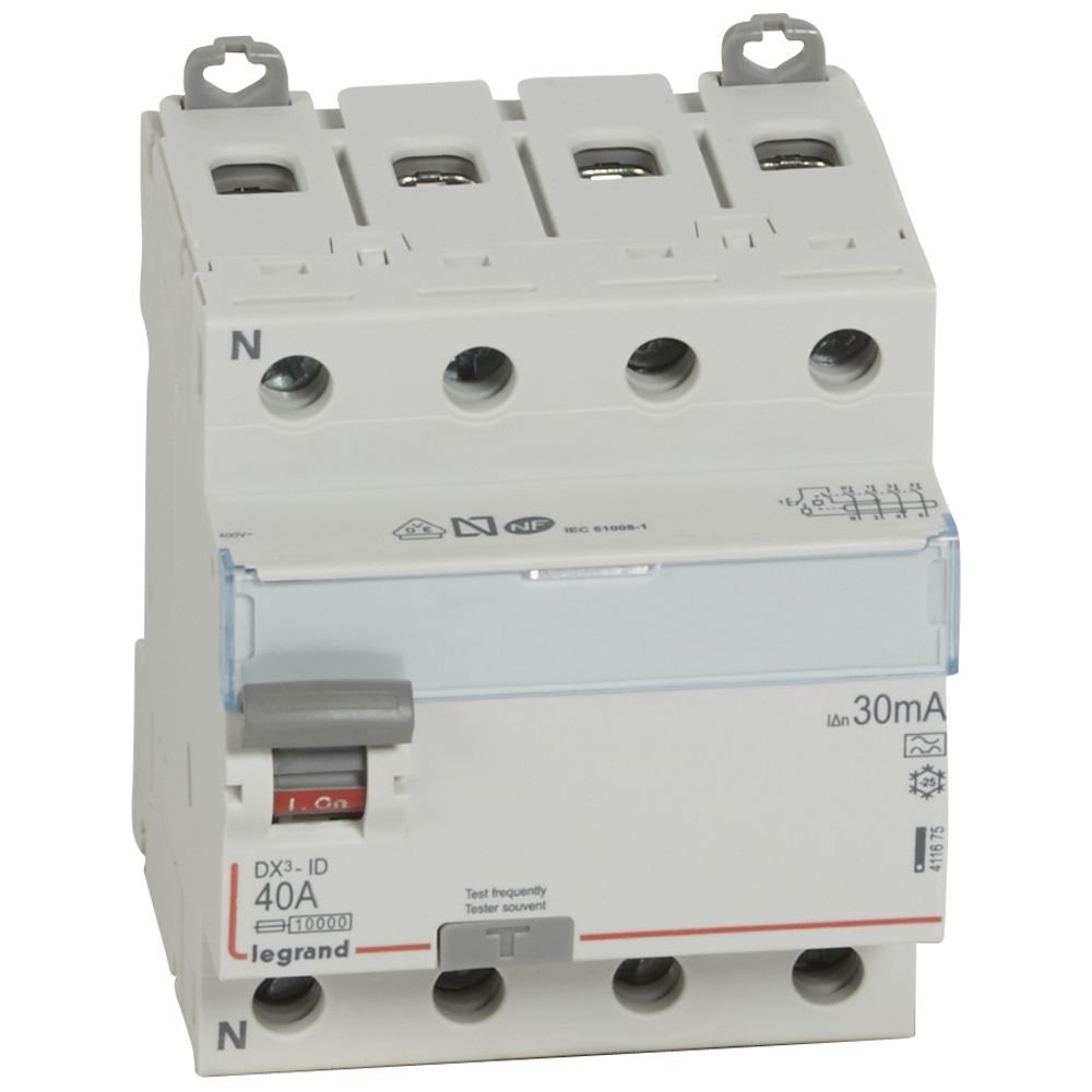 Interrupteur différentiel Legrand DX3-ID 4P 40A type A 30mA