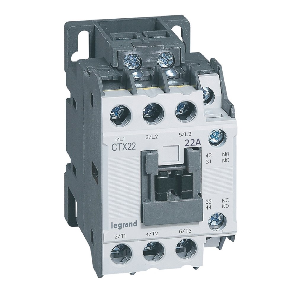 Contacteur de puissance CTX 3P 22A 1NO1NC 24V AC CTX³ Legrand 416110