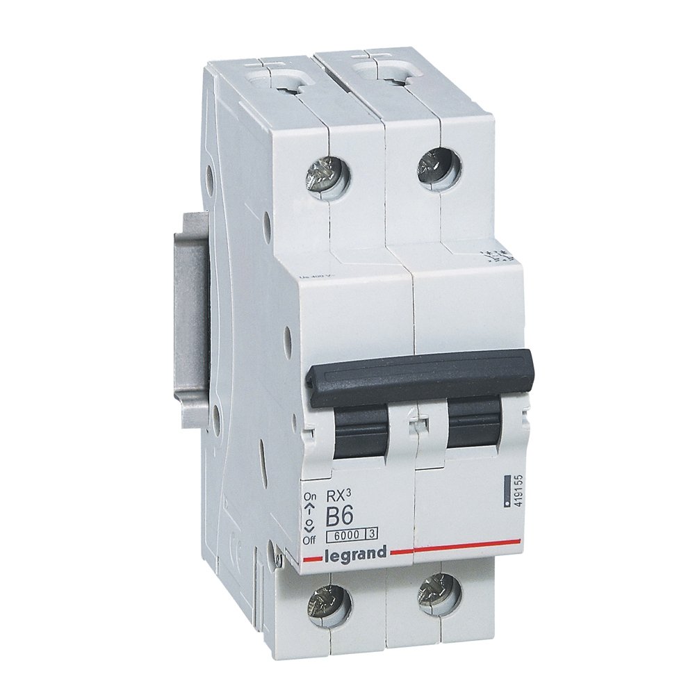 Disjoncteur Legrand RX³ 2 pôles 6 A courbe B 419155