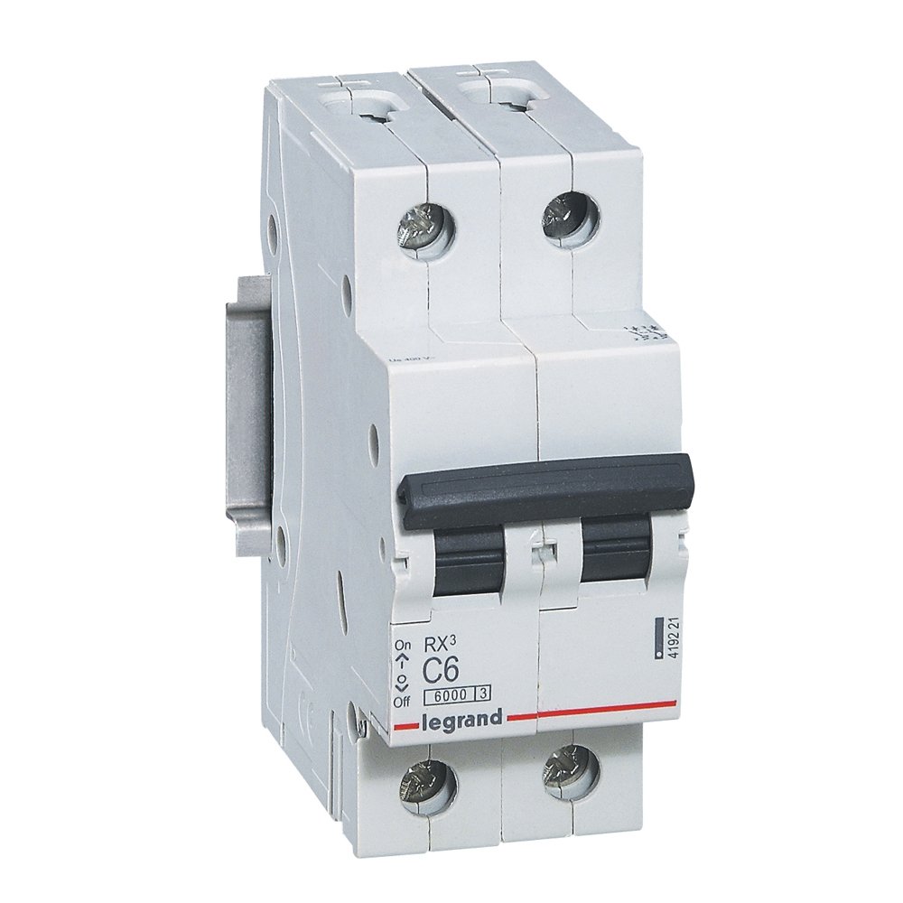 Disjoncteur Legrand RX³ 2 pôles 6 A courbe C 419221