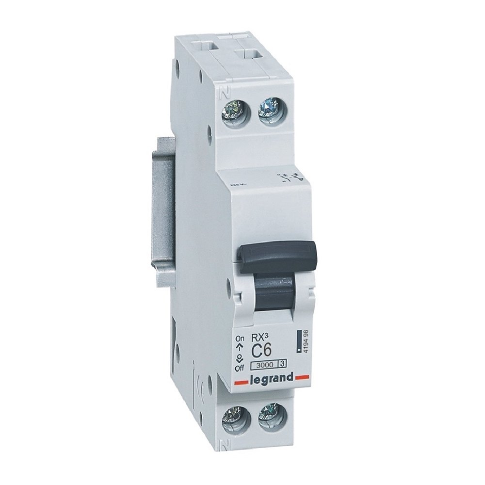 Disjoncteur Legrand RX³ 1 pôle + neutre 6 A courbe C 419496