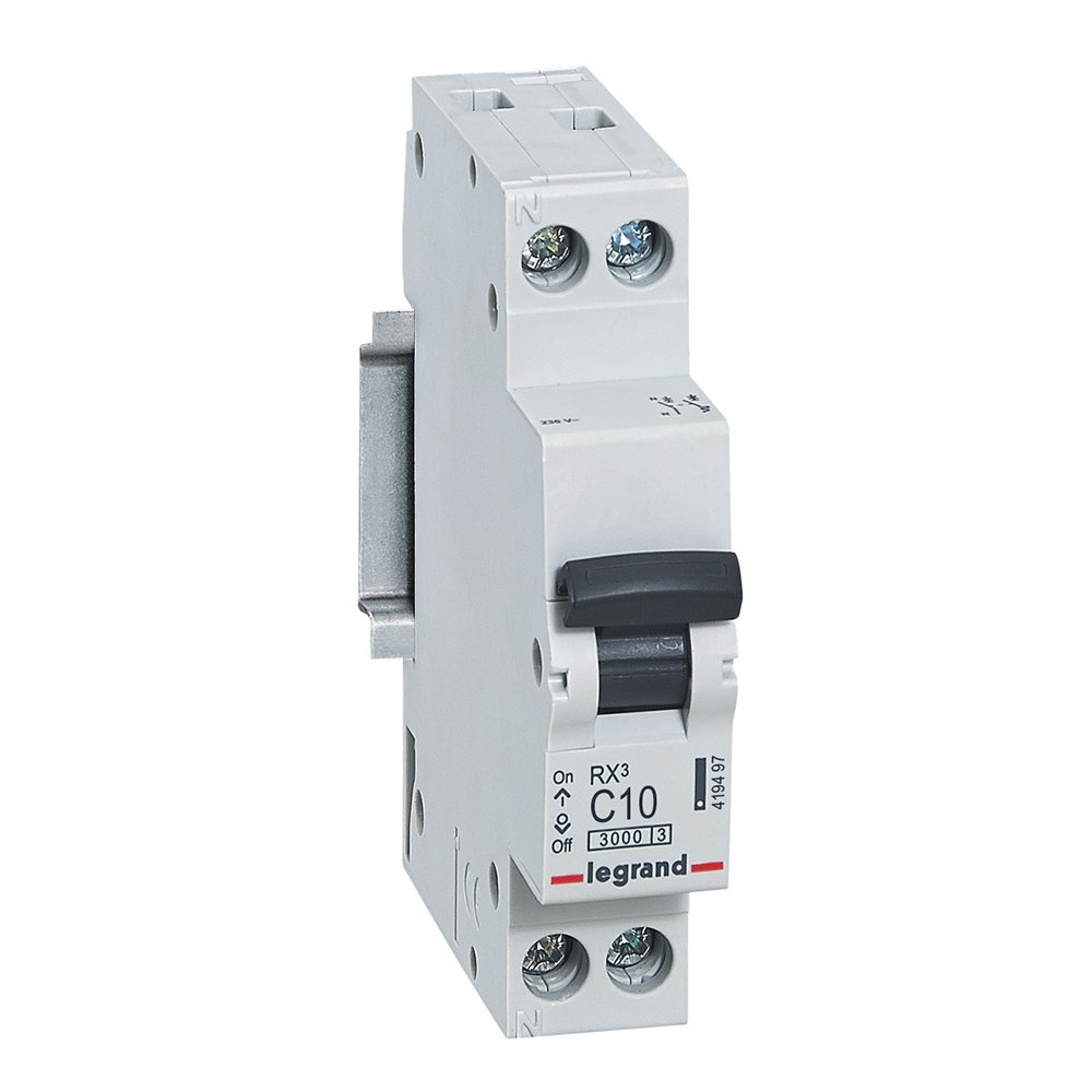 Disjoncteur Legrand RX³ 1 pôle + neutre 10 A courbe C 419497