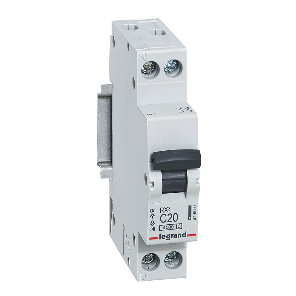 Disjoncteur Legrand RX3 1P+N 20A courbe C 4,5kA 419950