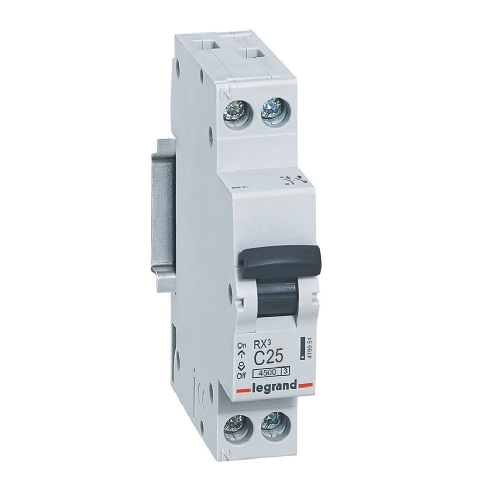 Disjoncteur Legrand RX3 1P+N 25A courbe C 4,5kA 419951