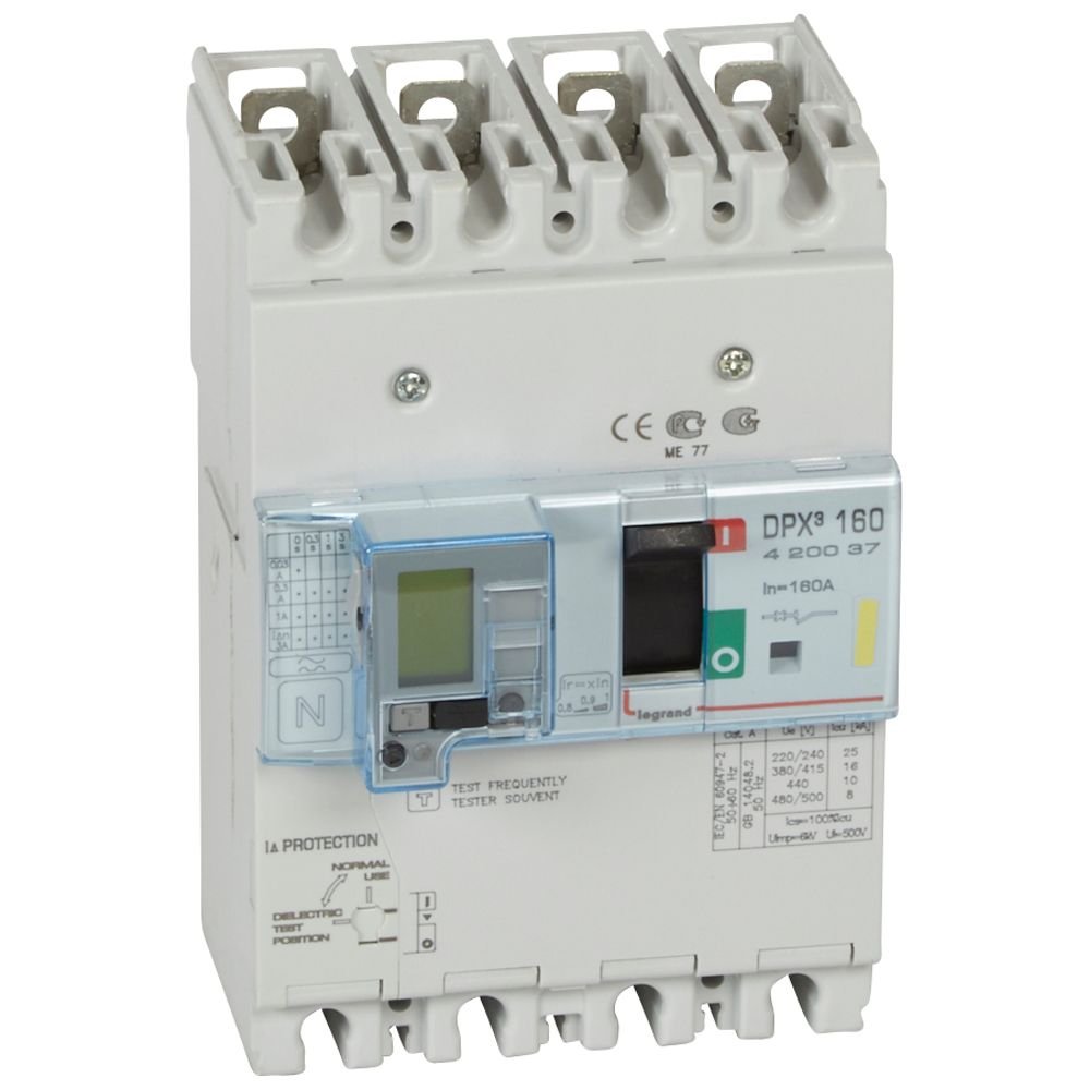 Disjoncteur de puissance DPX3 160 MT+DIFF 4P 160A 16KA DPX³ Legrand 420037