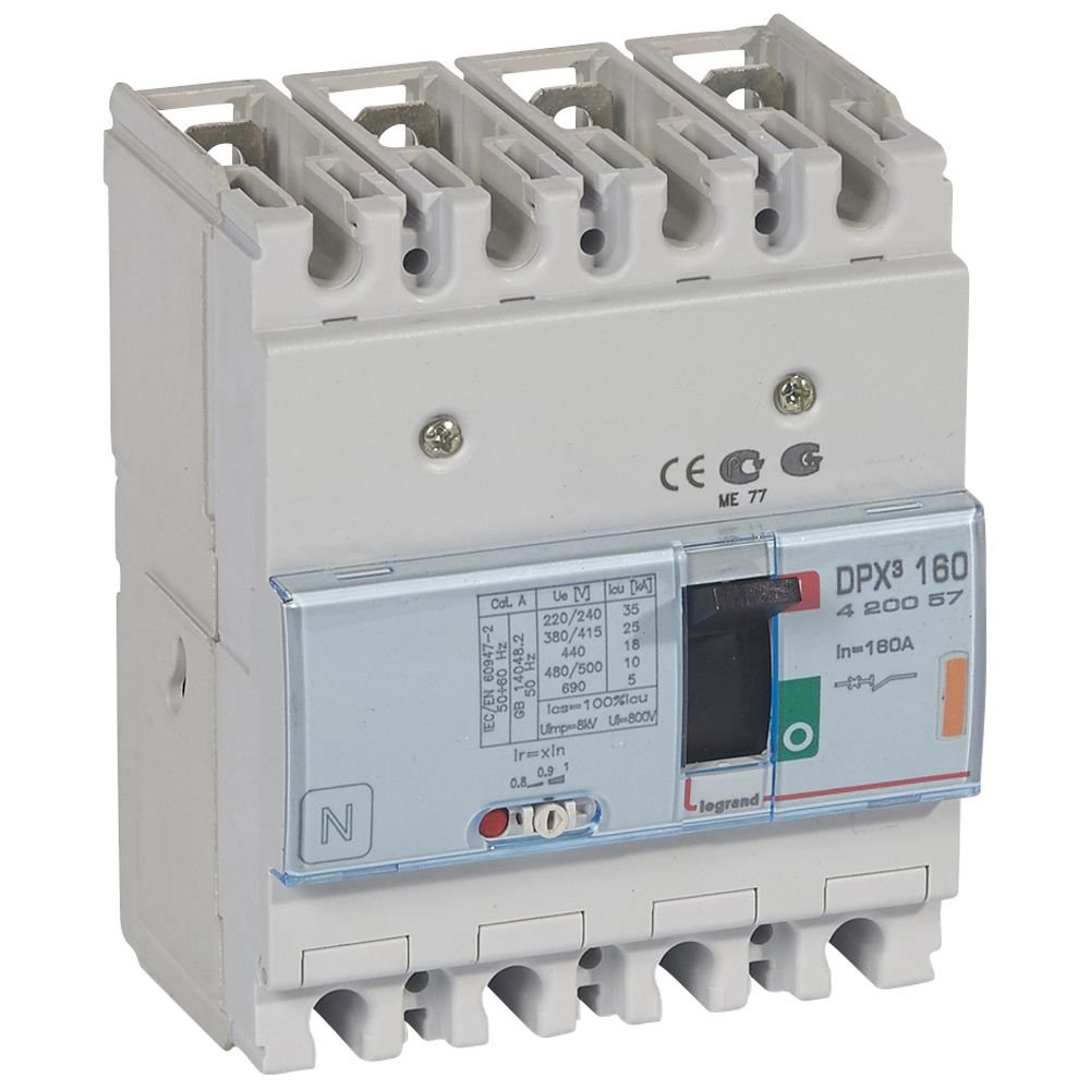 Disjoncteur de puissance DPX3 160 MT 4P 160A 25KA DPX³ Legrand 420057