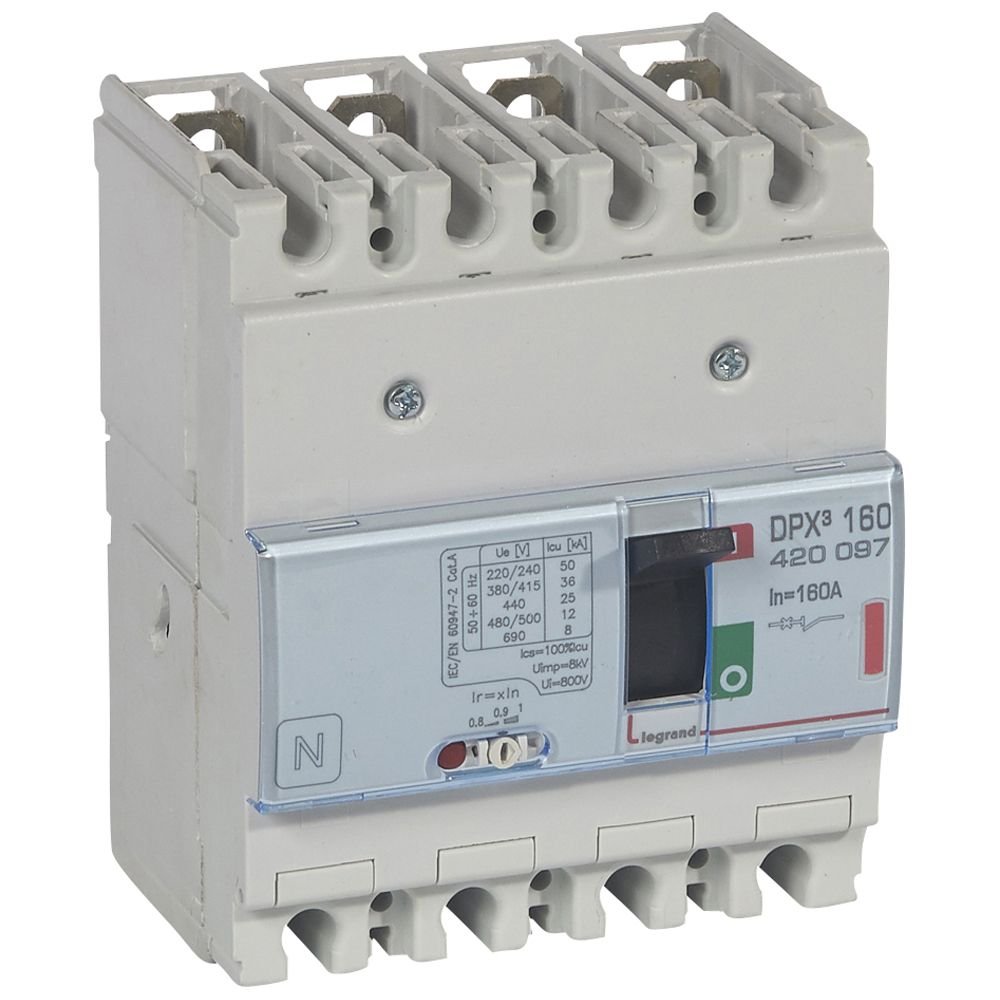 Disjoncteur de puissance DPX3 160 MT 4P 160A 36KA DPX³ Legrand 420097