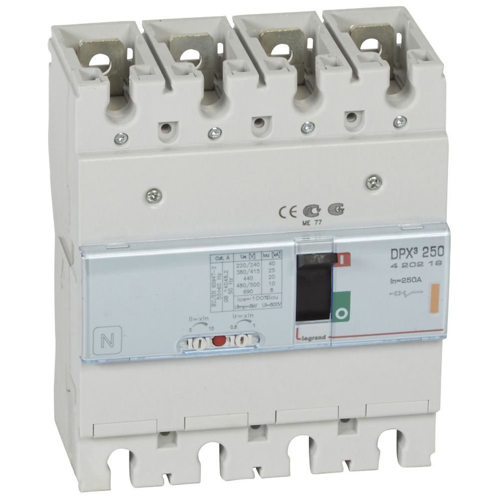 Disjoncteur de puissance DPX3 250MT 4P 250A 25KA DPX³ Legrand 420219
