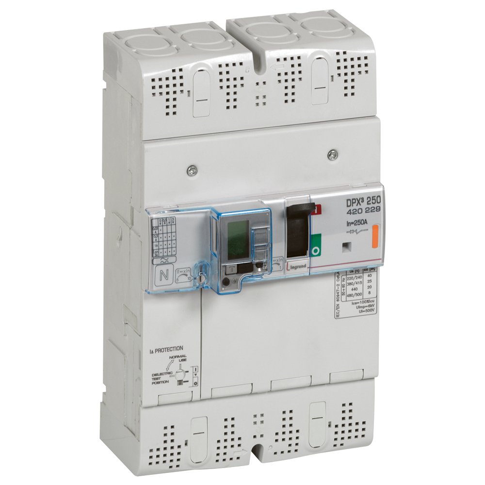 Disjoncteur de puissance DPX3 250MT+DIFF 4P 250A 25KA DPX³ Legrand 420229