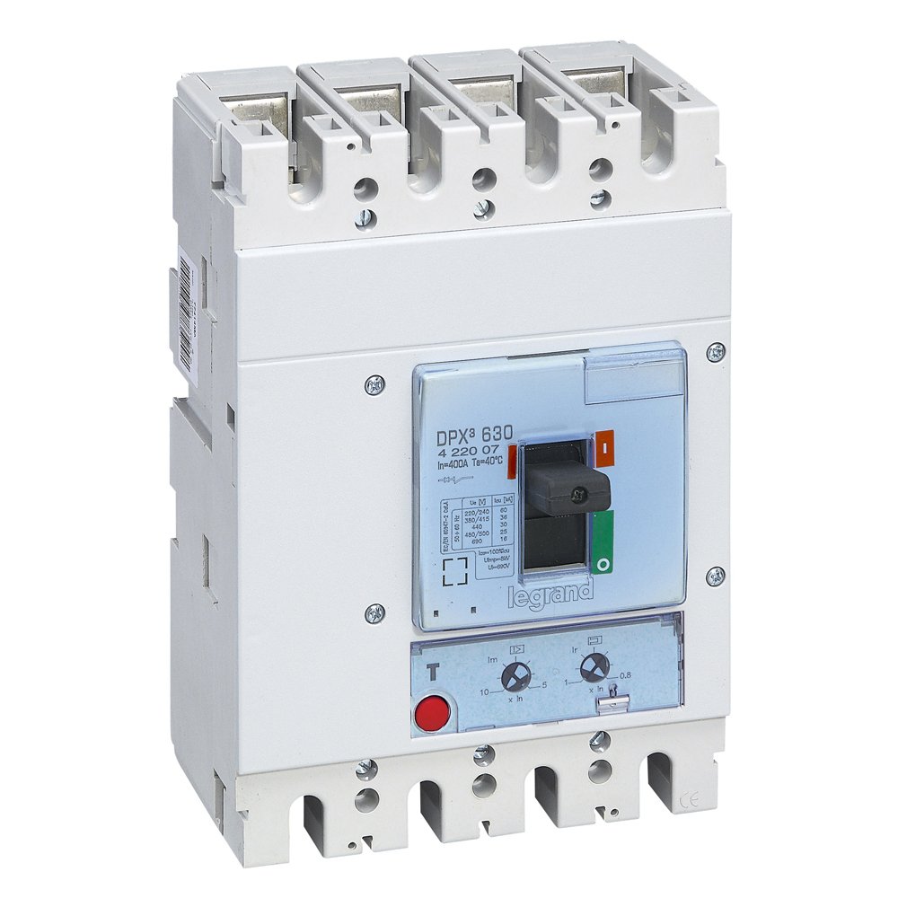 Disjoncteur de puissance DPX3 630 - MT 4P 400A 36KA DPX³ Legrand 422007