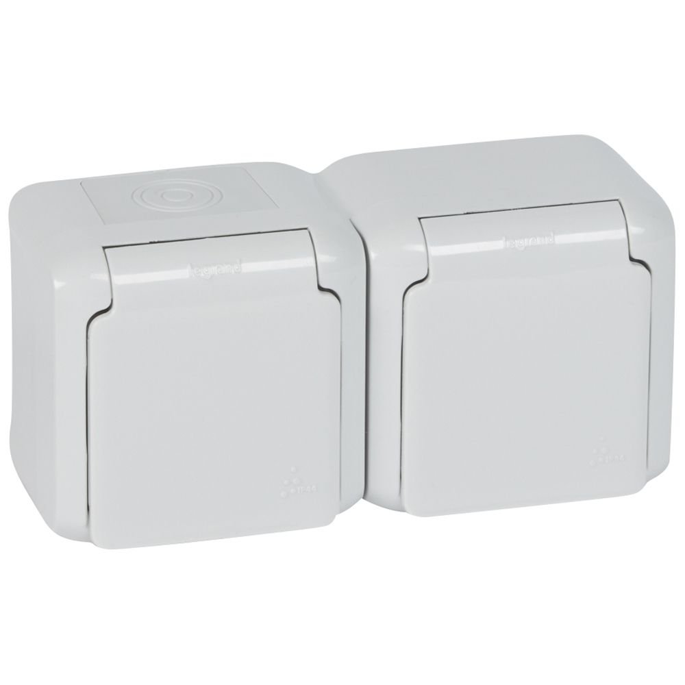 PRISE DOUBLE blanc 2X2P+T GR IP44 Forix IP44 Legrand 782397