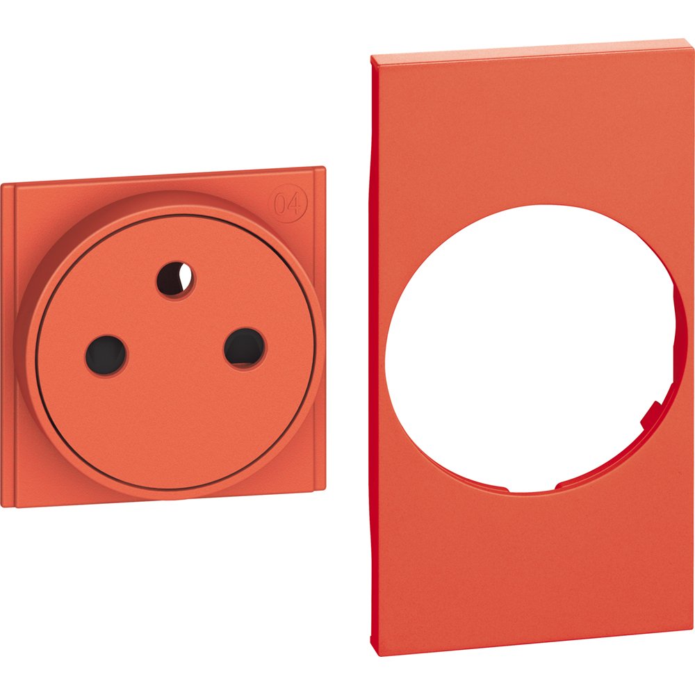 Prise électrique 2P+T Living Now ENJ 2M PRISE FR ROUGE Legrand BTKR55F