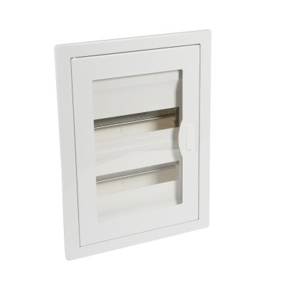 Coffret Porte Vitre Metal Encastré 2R 12 Modules 430 × 330 × 90 mm Blanc IP30 IK07 NEDBOX 001452