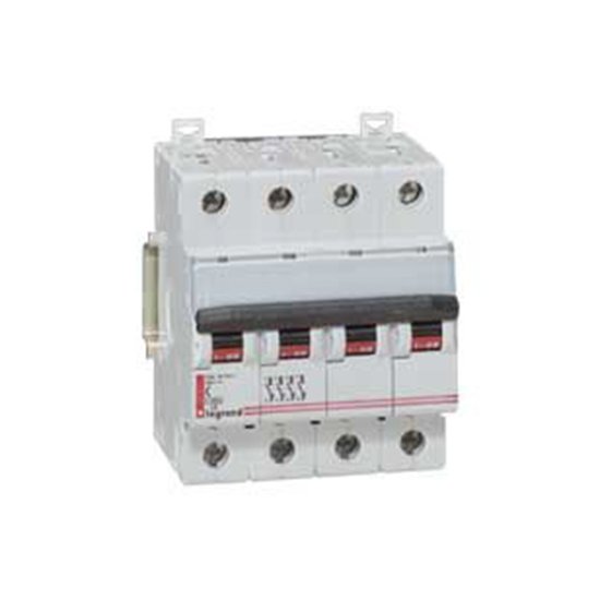 Disjoncteur Magnetothermique Courbe C 4 Modules 4P 400V 25A 10 - 12.5KA LEXIC 007002