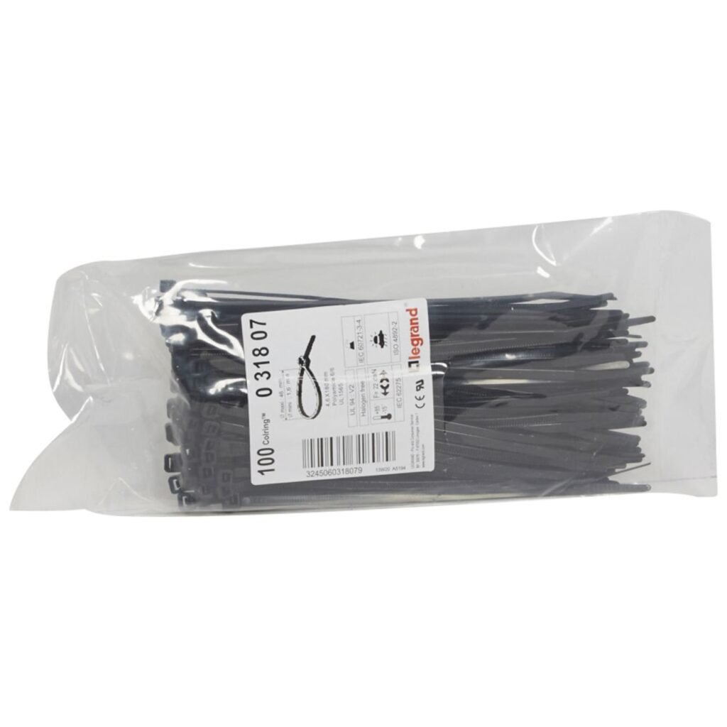 Collier Colring Denture Ext Noir 4.6 × 180 mm Sachet De 100 031807