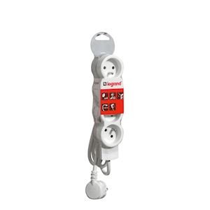 Rallonge Multiprise a Puit 3 m 4 × 2p+t 230V 3500W 16A Blanc Gris 050056