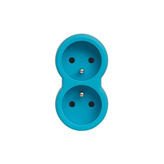 Multiprise Double Sortie 2 × 2p+t 230V 3500W 16A Bleu Biplite 050502