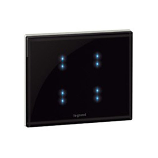 Commande Tactile Multifonctions 1P Verre Graphite CELIANE 067245