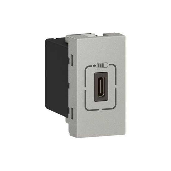 Prise USB Mécanisme Type C À Composer 1 Modules 5V 7.5W 1.5A Alu MOSAIC 079389