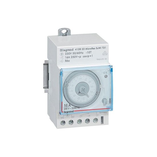 Interrupteur Horaire LEXIC Prog Journalier a Cadran Horizontal Analog 3 Modules 16A 230V 3500W 092762
