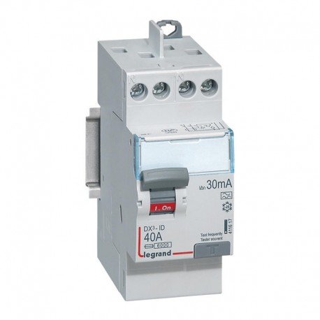 Interrupteur Différentiel Arr/dep a Vis Type a 2 Modules 2P 230V 40A 30MA IP20 DX3 092836