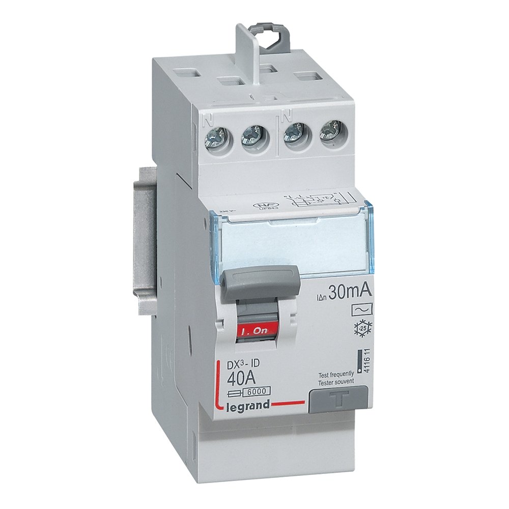 Interrupteur Différentiel Arr/dep a Vis Type Ac 2 Modules 2P 230V 40A 30MA IP20 DX3 092840