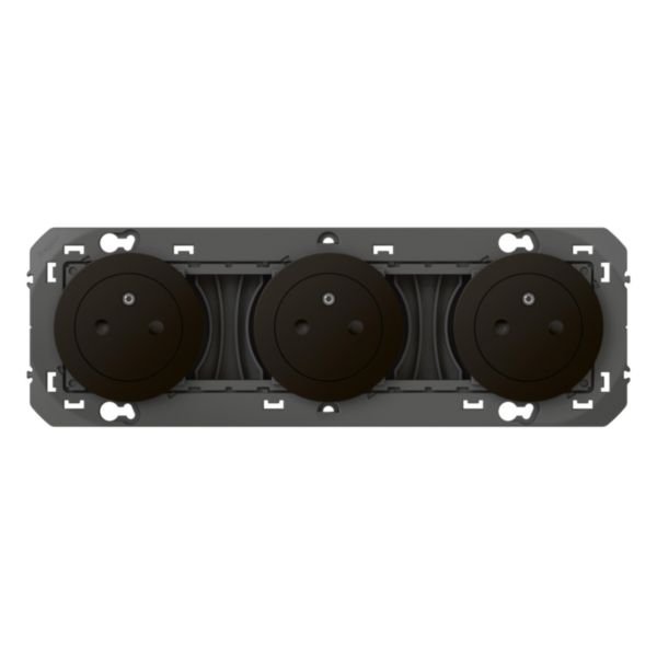 Prise De Courant Triple Surf À Composer 3 × 2p+t 16A Noir Dooxie 095279