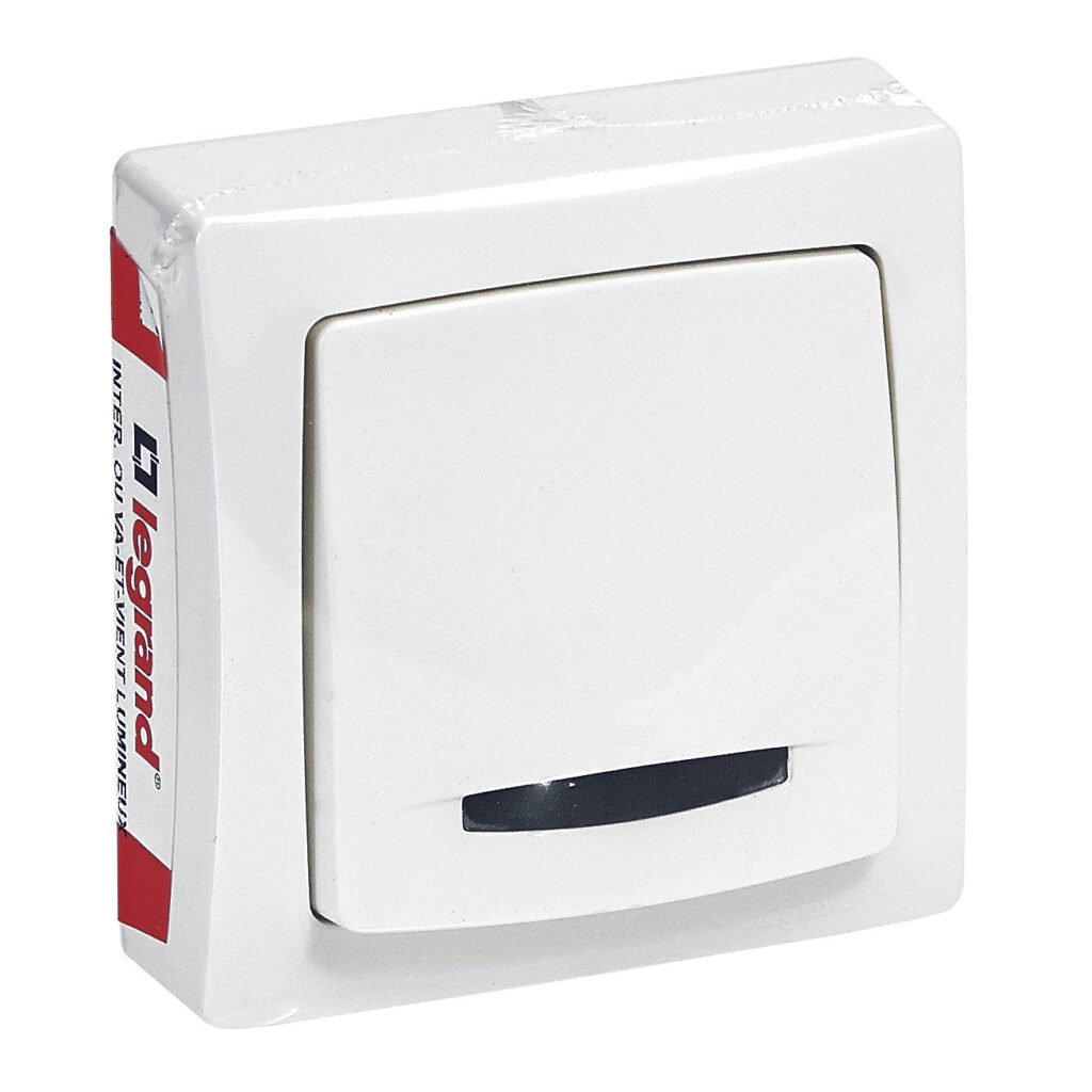 Interrupteur Va Et Vient Apparent 1P 230V 10A Blanc Saillie 097603