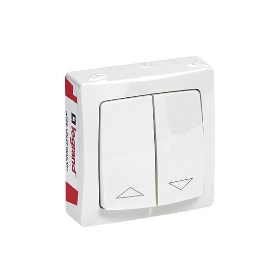 Interrupteur Volet Roulant Apparent 1P 230V 6A Blanc Saillie 097612