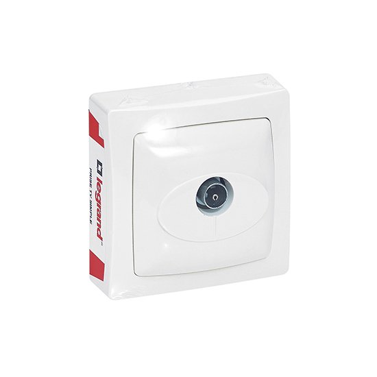 Prise Tv Simple Apparent 1P Blanc Saillie 097621