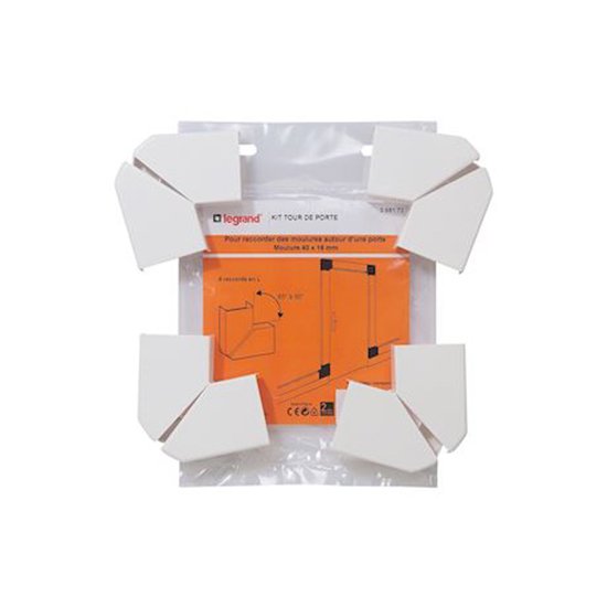Moulure Kit Tour De Porte Blanc 40 × 16 mm 098173