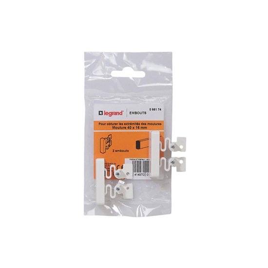 Moulure Embout Blanc 40 × 16 mm DLP-S 098174