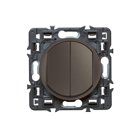 Interrupteur Double Va Et Vient À Composer 1P 230V 10A Graphite CELIANE 099527