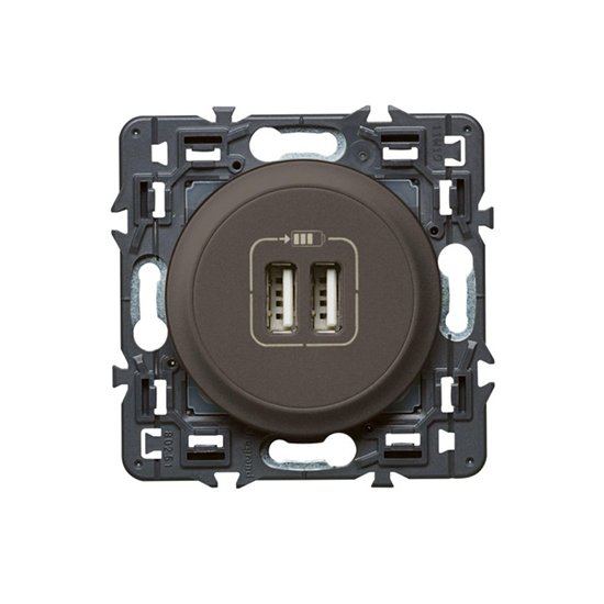 Prise USB Double Type a À Composer 1P 5V 15W 3A Graphite CELIANE 099543
