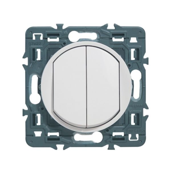 Poussoir Double À Composer 1P 230V 6A Blanc CELIANE 099731