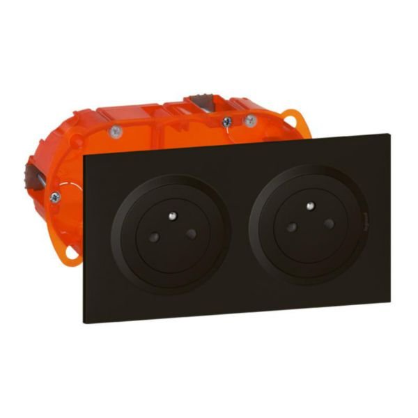 Accessoire de raccordement KIT 2X2P+T ENCAST noir dooxie Legrand 300402